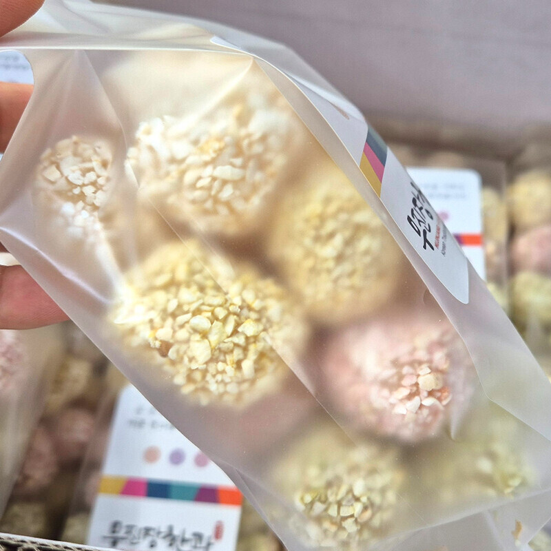 강릉팜,무진장 조청 수제 한과 한입유과 아이들간식 답례품 180g*4봉