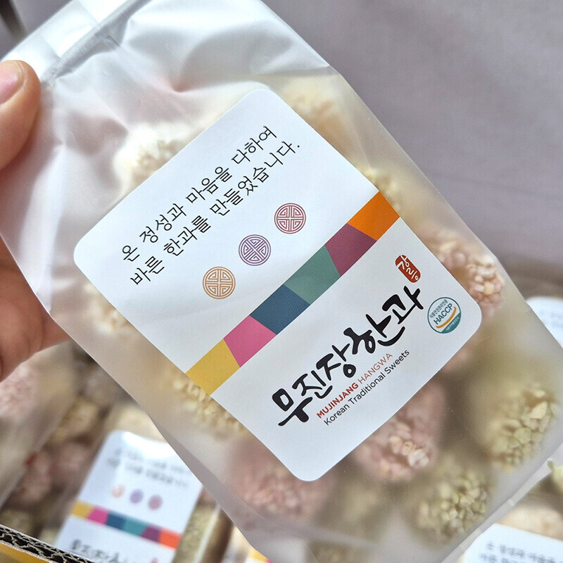강릉팜,무진장 조청 수제 한과 한입유과 아이들간식 답례품 180g*4봉