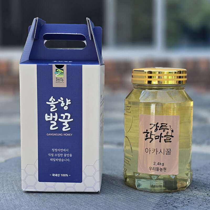강릉팜,우리들 천연 아카시아벌꿀 100% 자연 아카시아꿀 2.4Kg 산지직송