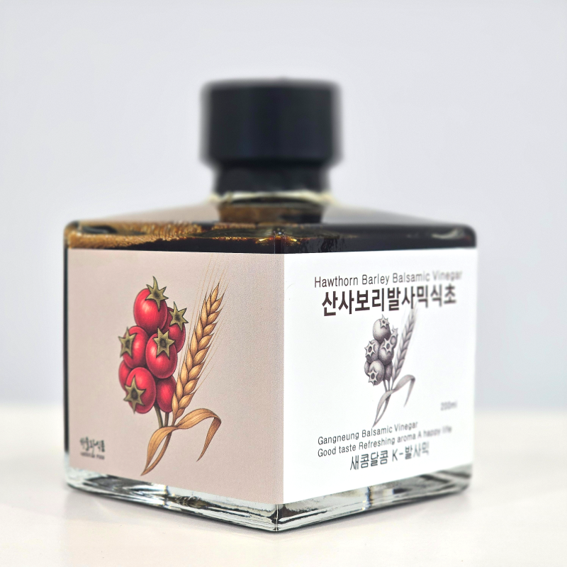 강릉팜,하슬라 자연발효 발사믹식초 200ml 2종선물세트 사과 산사보리 약콩엉겅퀴 커피