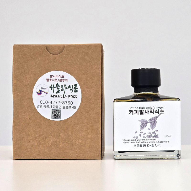 강릉팜,하슬라 자연발효 발사믹식초 200ml 2종선물세트 사과 산사보리 약콩엉겅퀴 커피