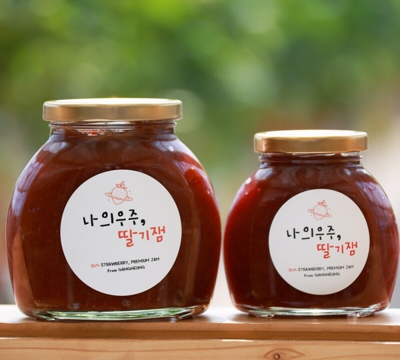 강릉팜,강릉딸기 100% (딸기함량 80%이상) 건강한 수제 딸기잼 300g 2개 튜브잼 100g 3개 선물세트 농장직송